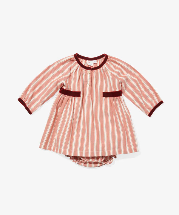 Elizabeth Baby Dress, Holiday Stripe | Oso & Me