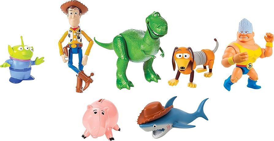 Mattel Disney and Pixar Toy Story Set of 7 Action Figures with Woody, Slinky, Rex, Hamm, Alien, R... | Amazon (US)