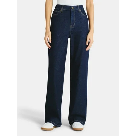 No Boundaries High Rise Baggy Wide Leg Jeans, 32" Inseam, Women's and Women's Plus XXS-4X | Walmart (US)