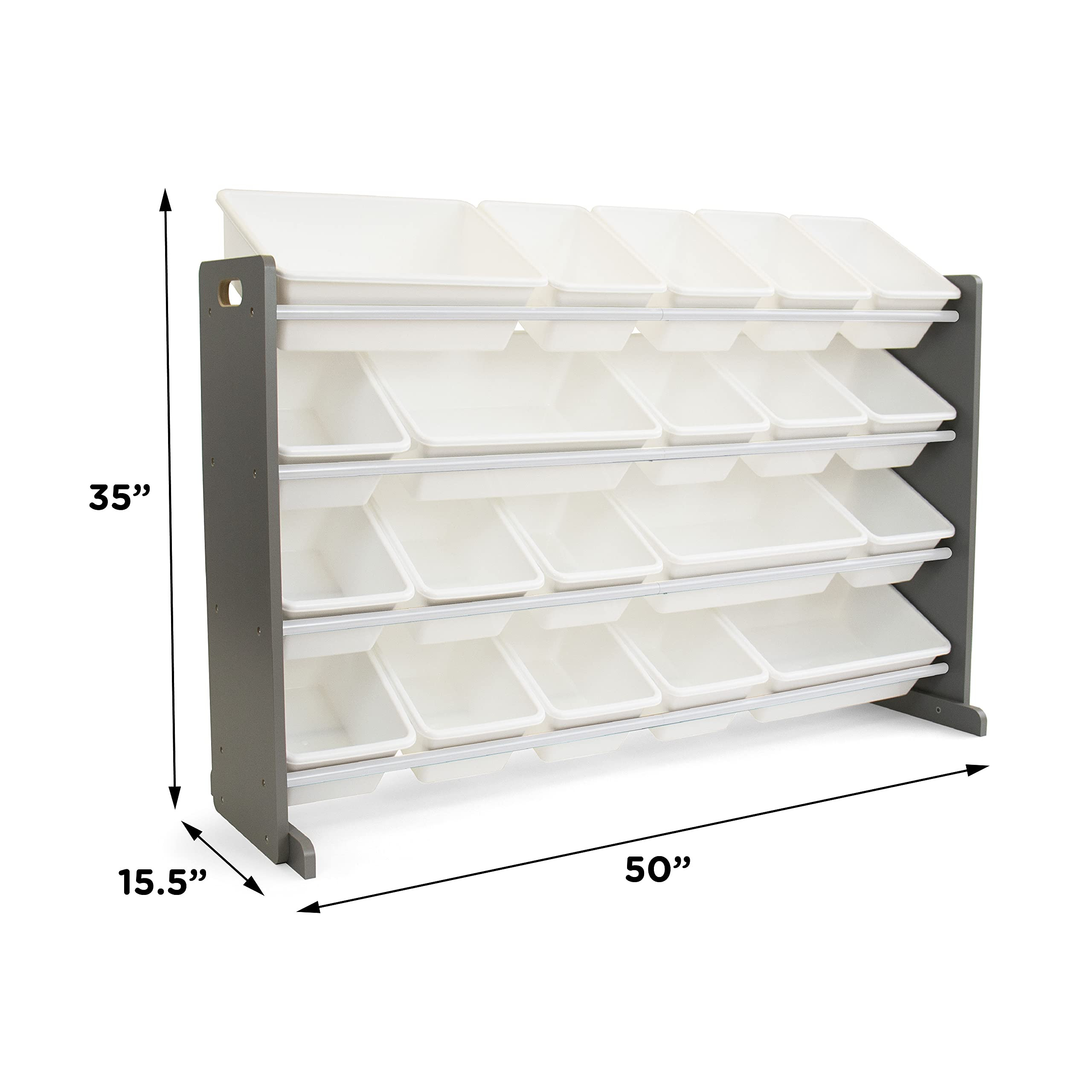 Humble Crew Extra-Large Kid's Toy Organizer, 20 Storage Bins, Universal, Grey/White | Amazon (US)