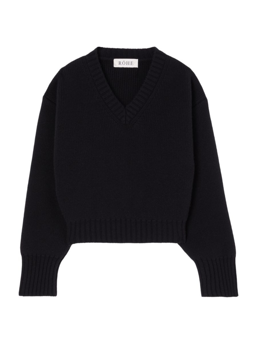 Compact-Knit Wool V-Neck Sweater | Saks Fifth Avenue