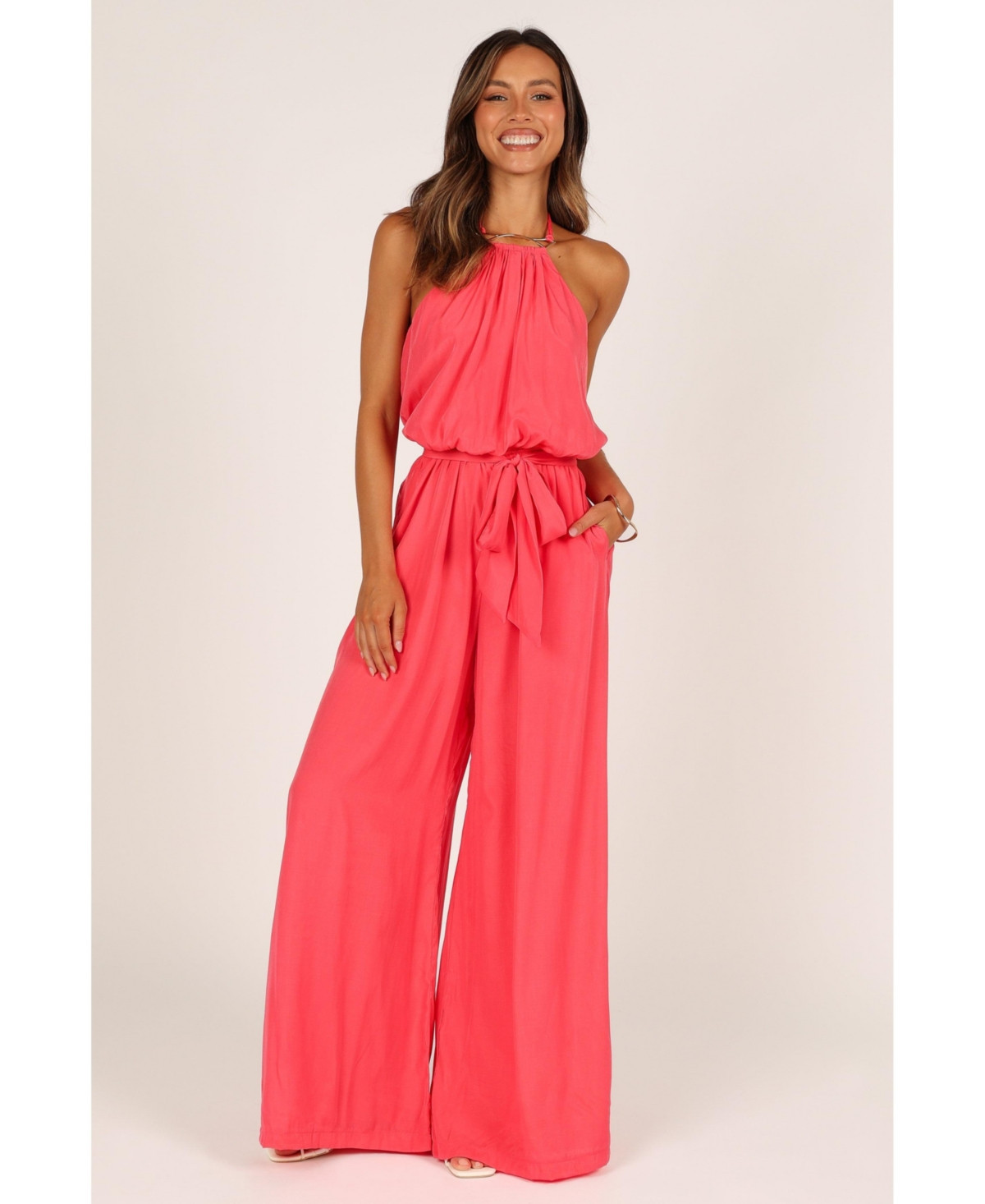Women's Dionne Halter Jumpsuit - Flamingo | Macy's