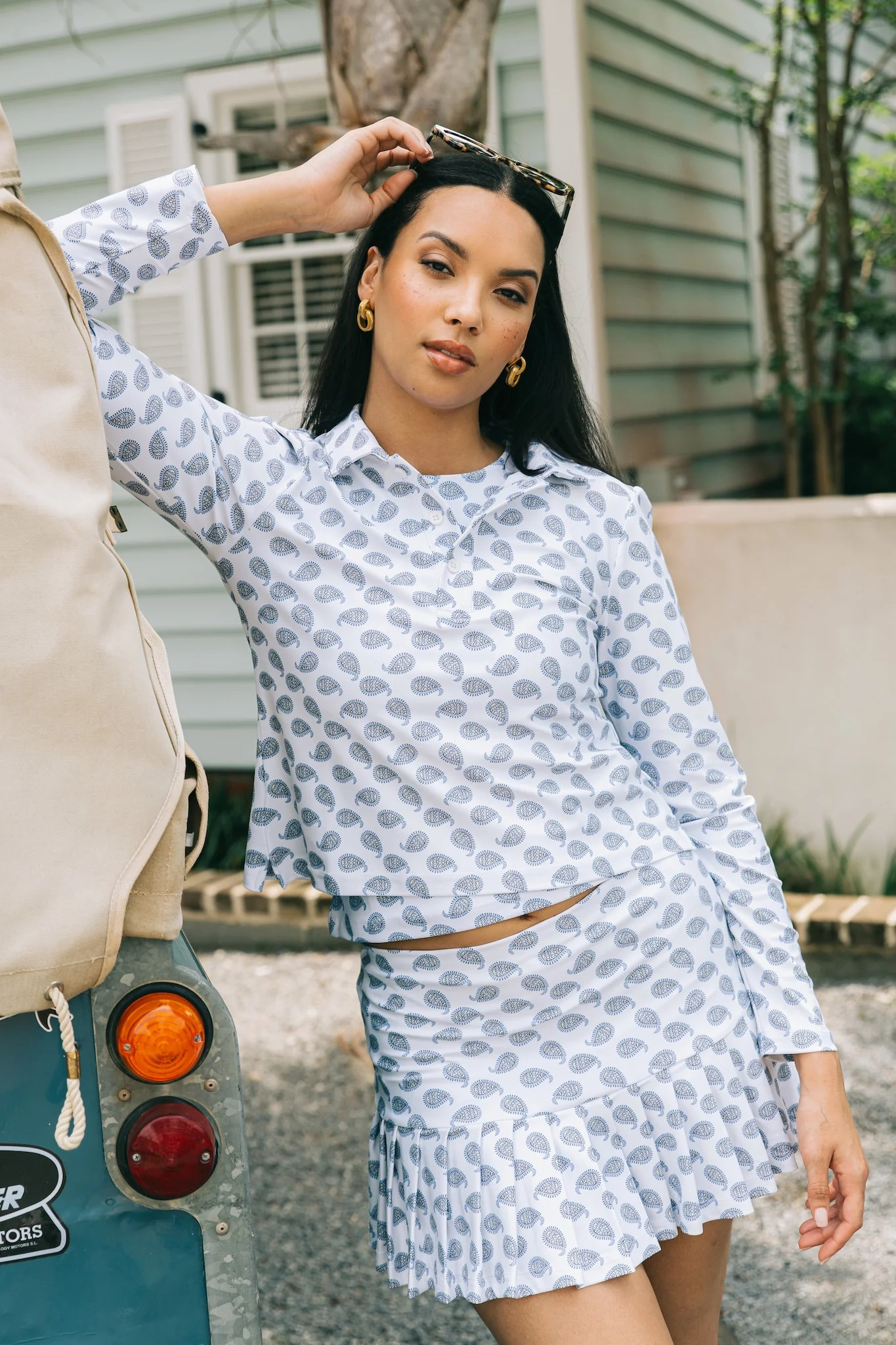 The Ruth Skort - Mist Paisley | Smith and Quinn