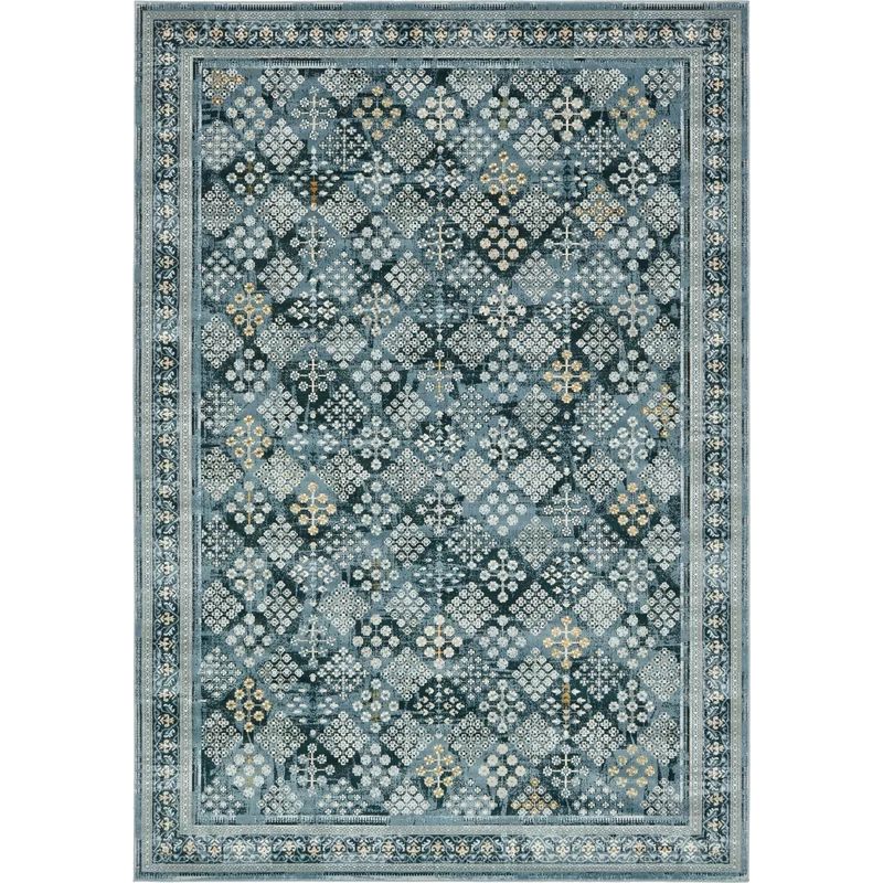 Miara Dark Blue/Beige/Gold/Ivory/Light Blue Area Rug | Wayfair North America