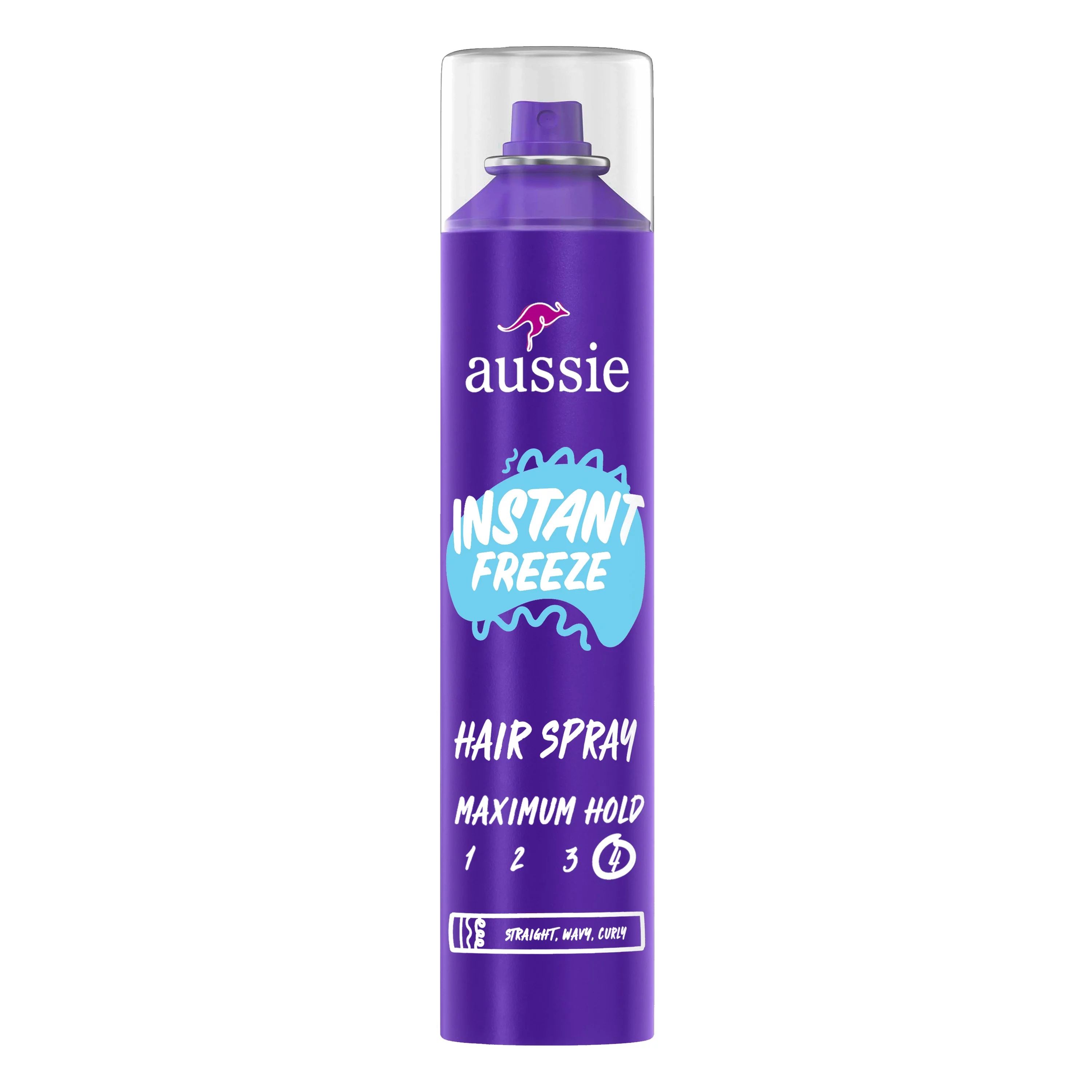 Aussie Instant Freeze Hair Spray for Curly Hair, Straight Hair, and Wavy Hair, 10 oz | Walmart (US)