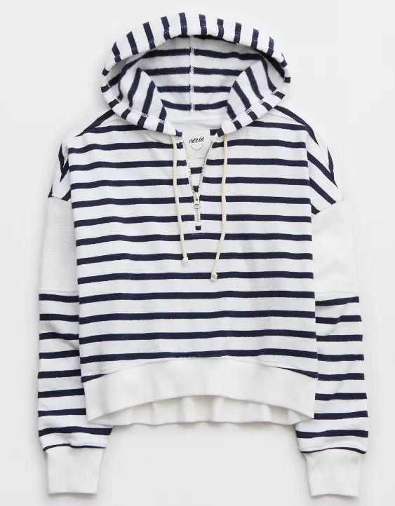 Aerie Restart Quarter Zip Cropped Hoodie | Aerie