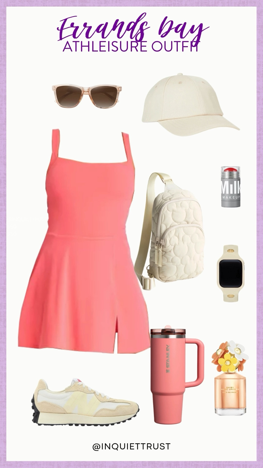 Want that fresh and cool outfit for errands day? Here's the perfect athleisure outfit with this coral mini dress for running around - from grabbing coffee to grocery shopping, and other chores. 
#sportylook #springaccessories #wardroberefresh #weekendvibes

#LTKStyleTip #LTKU #LTKSeasonal