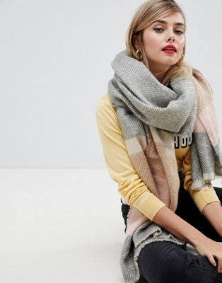 ASOS DESIGN long oversized herringbone scarf in pastel stripe | ASOS US