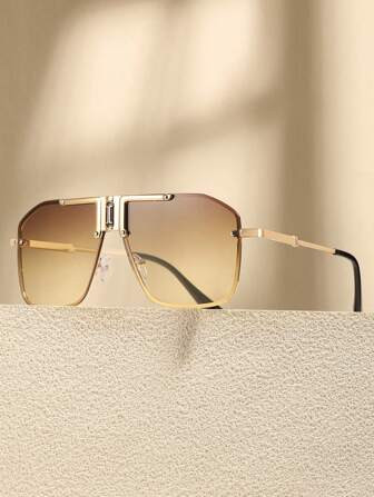 1pair Women Flat Top Ombre Lens Boho Fashion Glasses For Summer Street Shades Beach Accessories | SHEIN