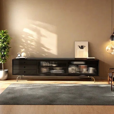 Light luxury black popular home TV cabinet | Wayfair North America