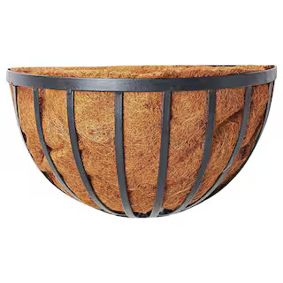 Solstice 16 in. Black Metal Coconut Wall Planter | The Home Depot