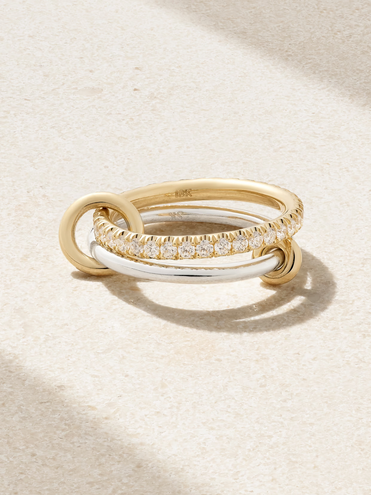 Spinelli Kilcollin - Emi Set Of Two 18-karat Gold And Sterling Silver Diamond Rings - 6 | NET-A-PORTER (US)