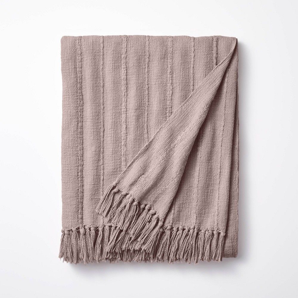 60""x86"" Oversized 100% Cotton Bed Throw Blush - Threshold designed with Studio McGee | Target