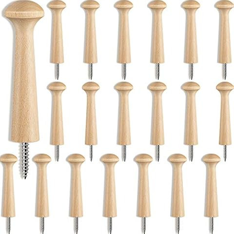 Screw-On Shaker Pegs Birch Hardwood - 2.9-Inch Wood Length Plus Hangerbolt - 25-Pack | Amazon (US)