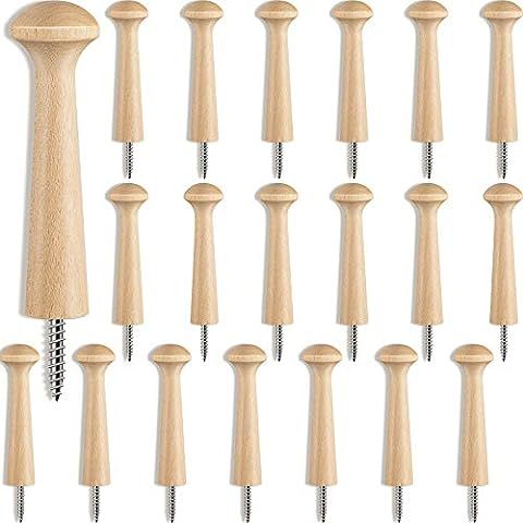 Screw-On Shaker Pegs Birch Hardwood - 2.9-Inch Wood Length Plus Hangerbolt - 25-Pack | Amazon (US)