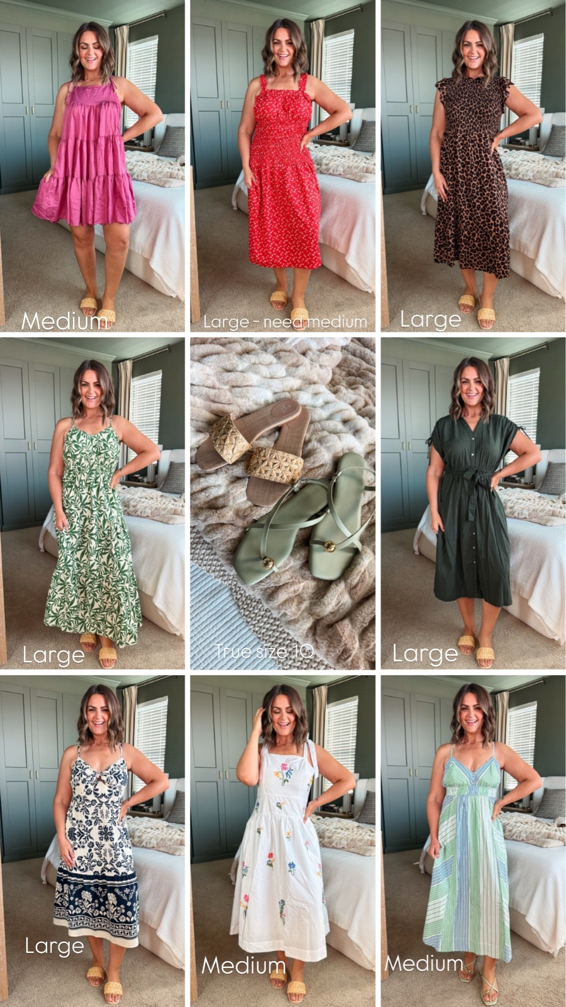 Walmart under $40
Sizes on the screen - medium & large
Sandals, true size 10

Size 12, midsize, summer outfits, dress, summer dresses

#LTKootd #LTKMidsize #LTKSeasonal