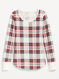 Printed Thermal-Knit Long-Sleeve Pajama Top for Women | Old Navy (US)