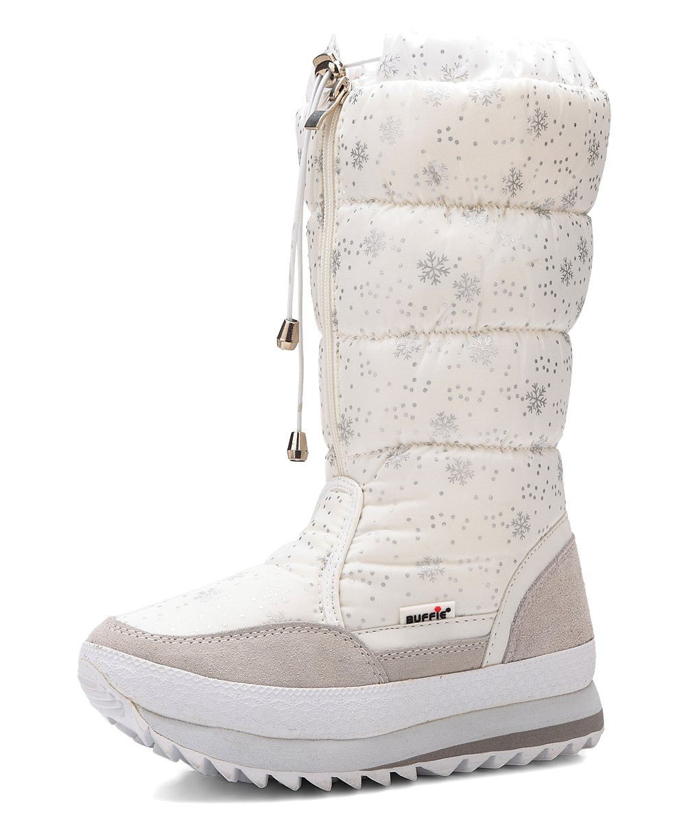 Buffie Women's Cold Weather Boots White - White Snowflake Snow Boots - Women | Zulily