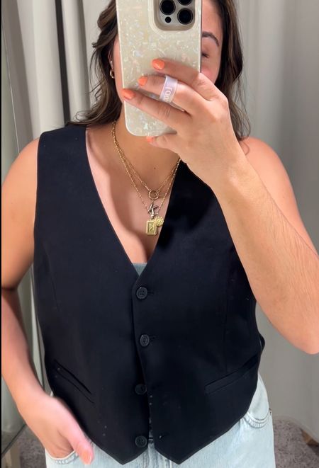 Truly loving the vest trend & this one from H&M is so cute! Love vests paired with a mini skirt or jeans - feels so chic. True to size, M 

#LTKfindsunder50 #LTKSeasonal #LTKSpringSale