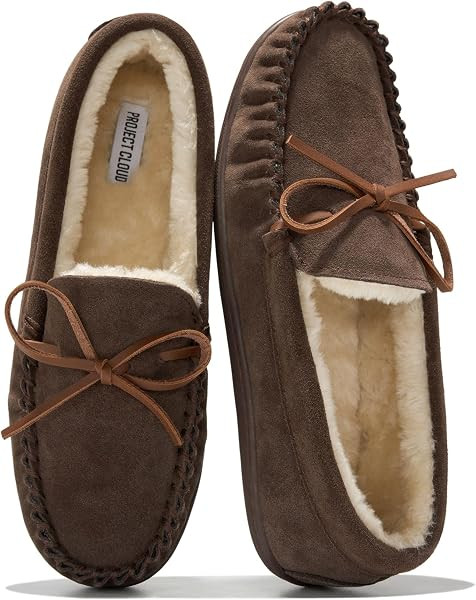 Project Cloud 100% Genuine Leather Moccasin Slippers for Women Loafers | Amazon (US)