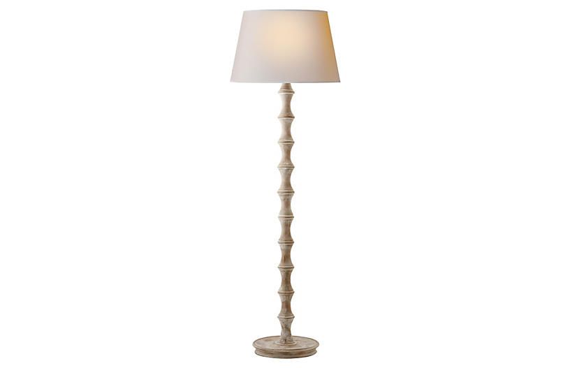 Bamboo Floor Lamp, Belgian White | One Kings Lane