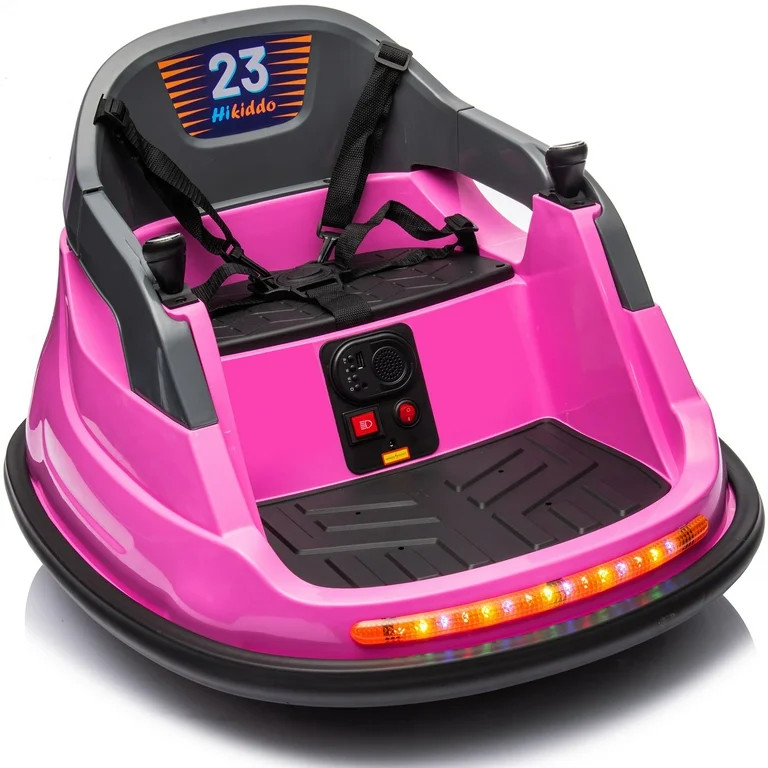 Outfunny 6V Bumper Car for Kids, Ride on Toys Bumper Car for Toddlers with Remote & Music - Pink | Walmart (US)