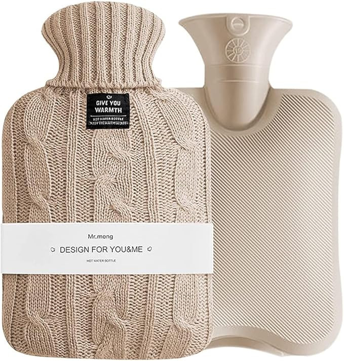 Hot Water Bag Hot Water Bottle 2 Liters Heat Up and Refreezable Hot Cold Pack with Knit Cover for... | Amazon (US)