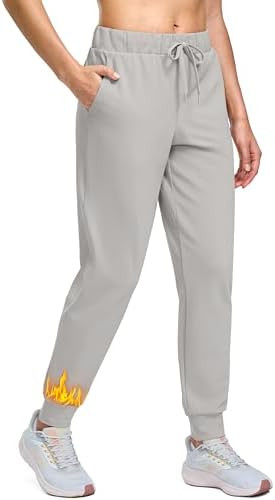 SANTINY Women's Fleece Lined Joggers Pockets Drawstring Waterproof Sweatpants Thermal Ski Running... | Amazon (US)