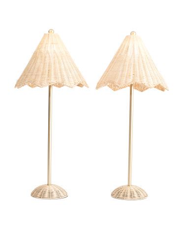 Set Of 2 Rattan Table Lamps | Marshalls
