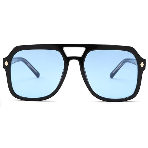 Pro Acme Vintage Oversized Aviator Sunglasses Trendy Retro 70s Sunglasses for Women Men（blue） | Amazon (US)