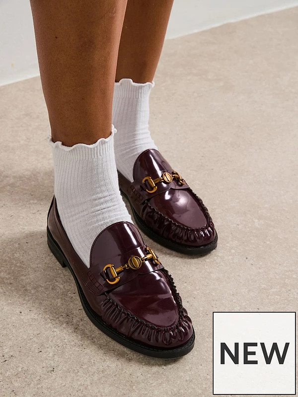 V by Very Ruched Loafer - Burgundy | Very (UK)