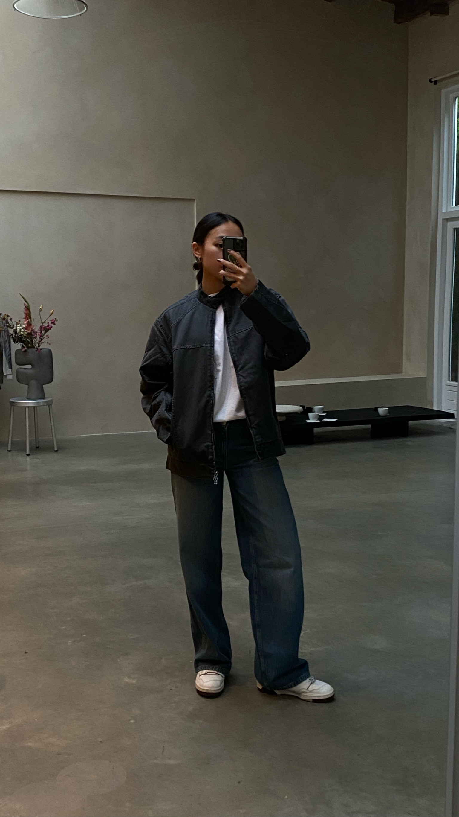Casual fall outfit featuring Weekday Ample loose jeans: the perfect low waist jeans for 165cm or 5’5 girls, racing bomber jacket in denim material, the perfect oversized white t-shirt, new balance 550

#LTKeurope #LTKfindsunder50 #LTKfindsunder100