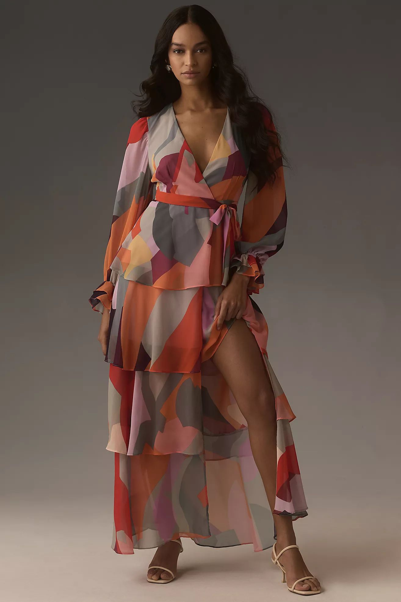 Hutch Long-Sleeve V-Neck Wrap Maxi Dress | Anthropologie (US)