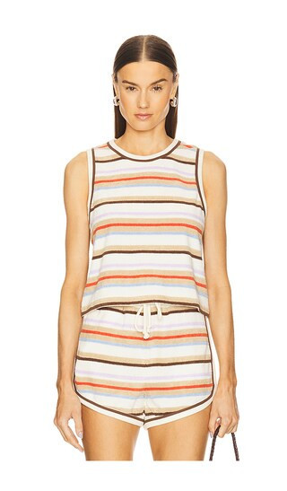 Veronica Beard Cullen Tank in Tan,Blue. - size S | Revolve Clothing (Global)
