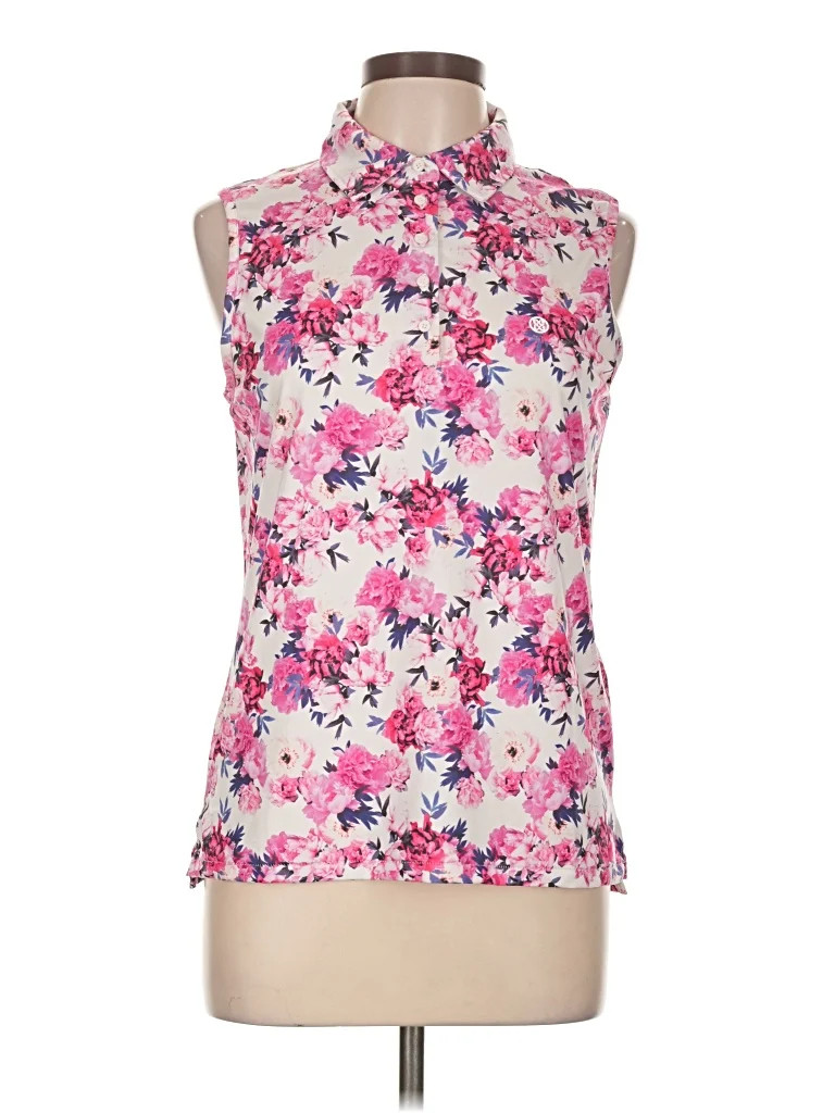 G/Fore Floral Pink Sleeveless Blouse Size L - 75% off | ThredUp (US)