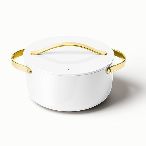 Caraway Nonstick Ceramic Dutch Oven Pot with Lid (6.5 qt, 10.5") - Non Toxic, PTFE & PFOA Free - Oven Safe & Compatible with All Stovetops (Gas, Electric & Induction) - White | Amazon (US)