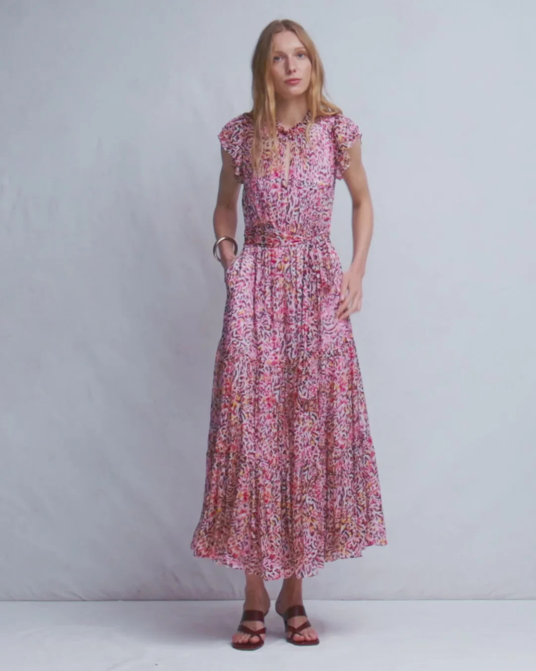 High Neck Sleeveless Dress-Multi Leopard Flow | Boden (US)