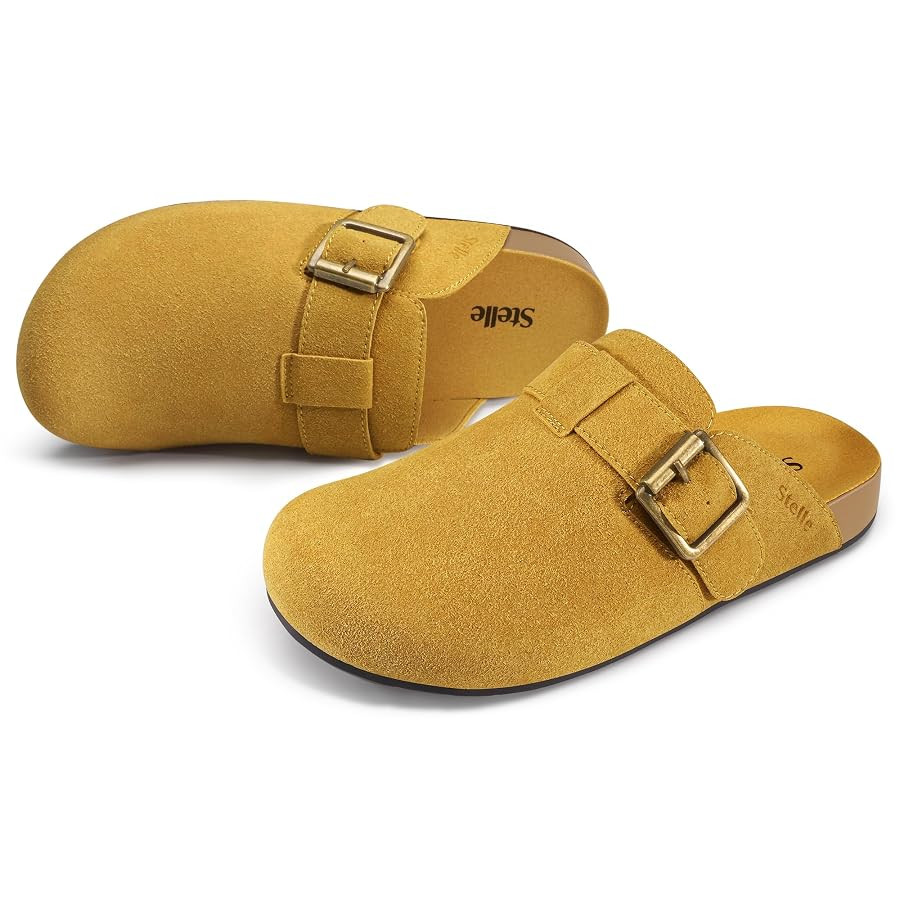 Stelle Clogs for Women Men Soft Suede Mules Cork Footbed Arch Support Leather Potato Shoes Adjust... | Amazon (US)
