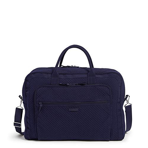Vera Bradley Women's Microfiber Grand Weekender Travel Bag, Navy, One Size | Amazon (US)