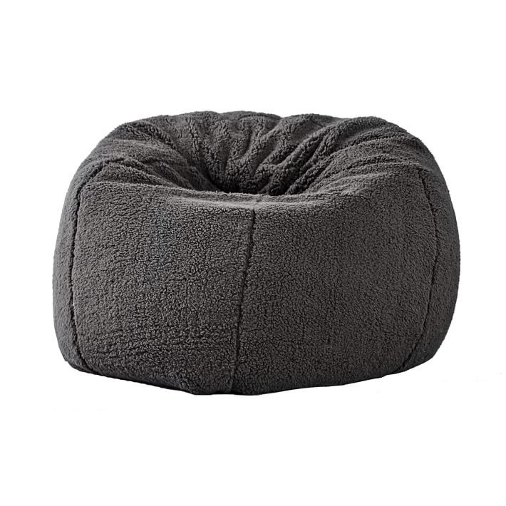 Sherpa Charcoal Bean Bag Chair | Pottery Barn Teen