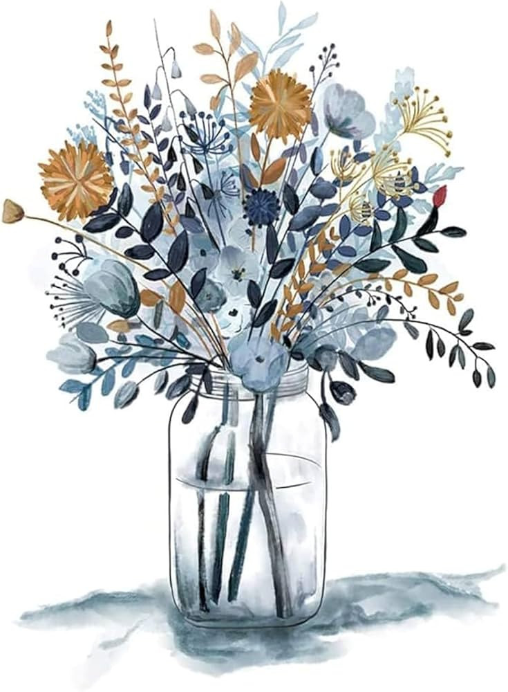 VeGuude Diamond Painting Kits for Adults - Flower vase 5D Diamond Art Kits Full Drill Diamond Dot... | Amazon (US)