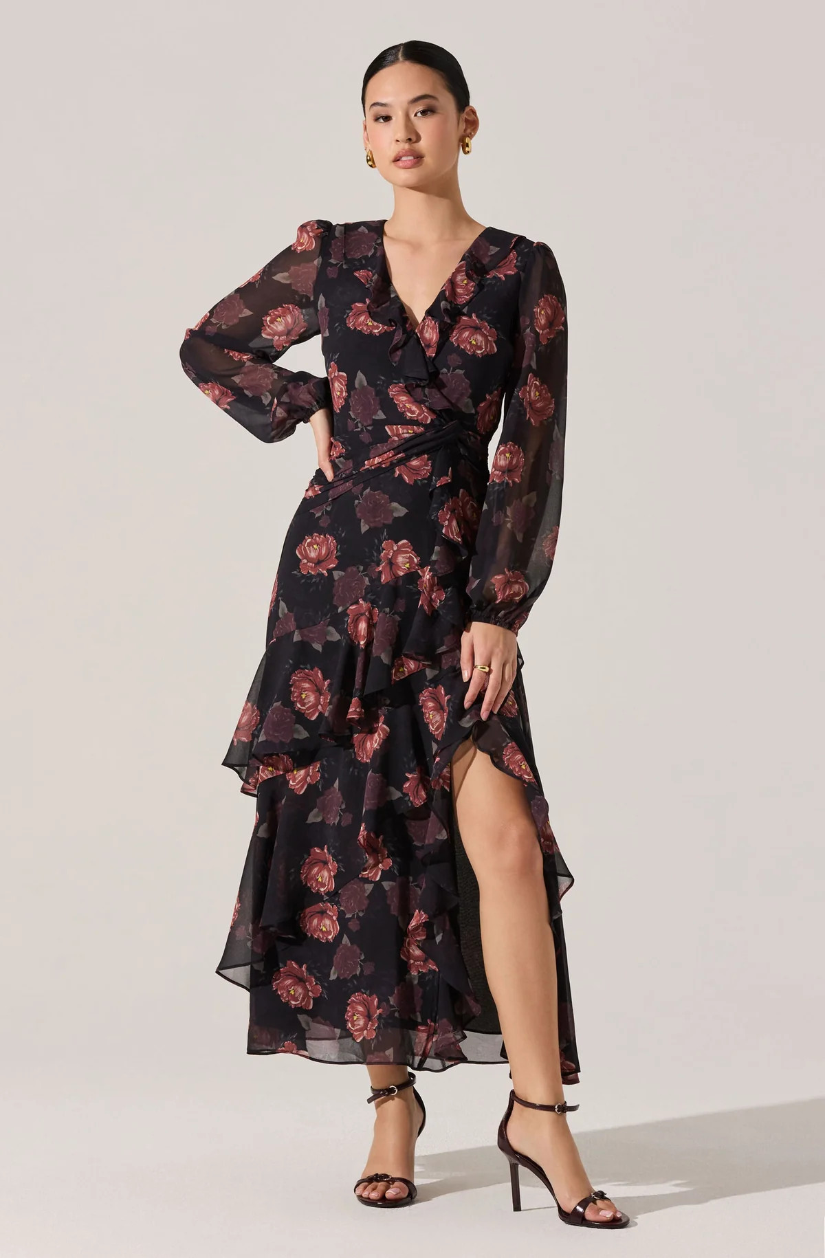 Corrina Floral Ruffle Maxi Dress | ASTR The Label (US)