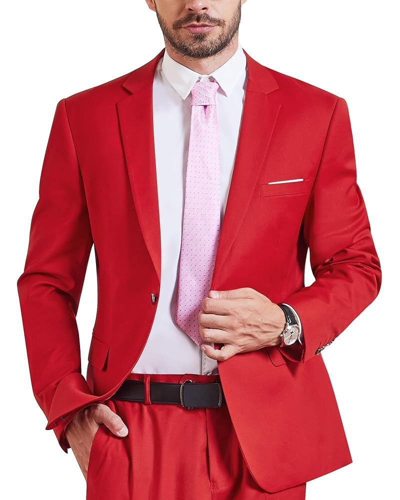 MY'S Men's One Button Jacket Blazer, Slim Fit Suit Casual Lightweight Sport Coat | Amazon (US)