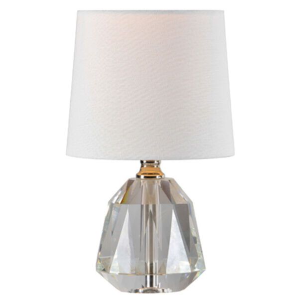 Ava Crystal and Polished Nickel 12-Inch One-Light Crystal Lamp | Bellacor