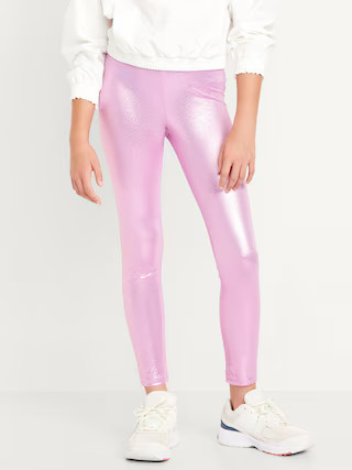 Shiny Foil Print Leggings for Girls | Old Navy (US)