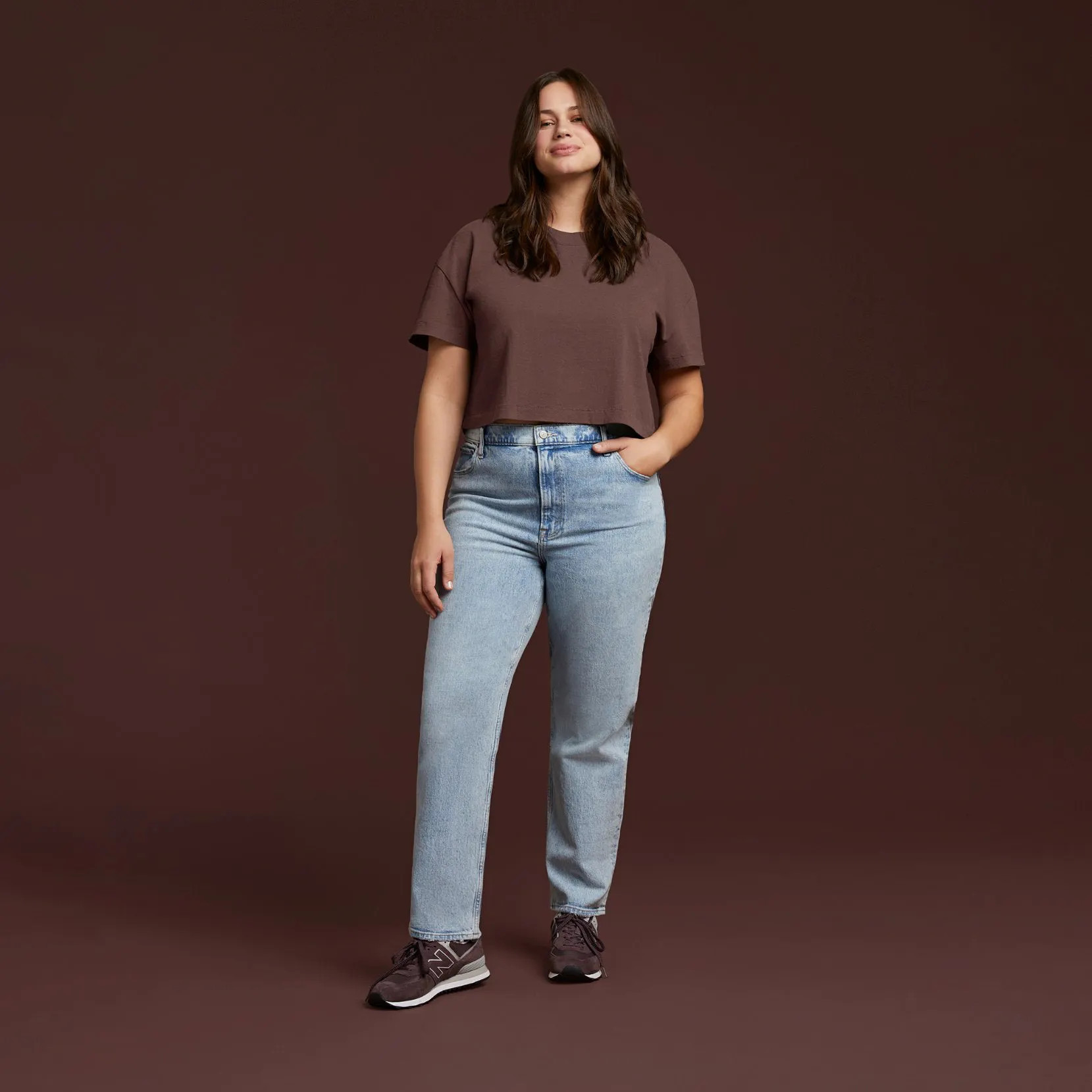Women's Cropped Tee - Coffee - nuuds | nuuds