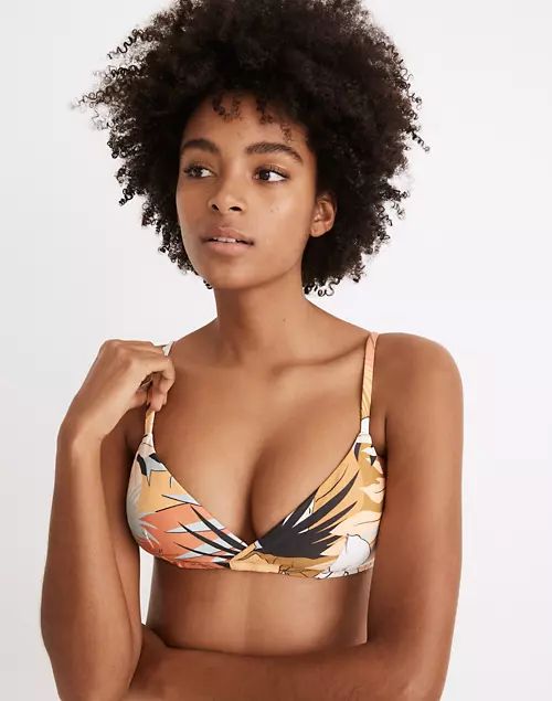 Madewell Second Wave Tie-Back Bikini Top in Tropical Vacation | Madewell