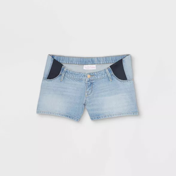 Side Panel Midi Maternity Jean Shorts - Isabel Maternity by Ingrid & Isabel™ | Target
