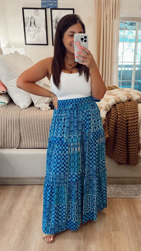 Thus Amazon blue floral skirt is what spring outfits are made of! Super comfy, lightweight and can easily be dressed up or down. I’m in a medium

#LTKfindsunder50 #LTKfindsunder100 #LTKSeasonal
