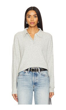 Lovers and Friends Ivy Polo Sweatery in Light Gre from Revolve.com | Revolve Clothing (Global)